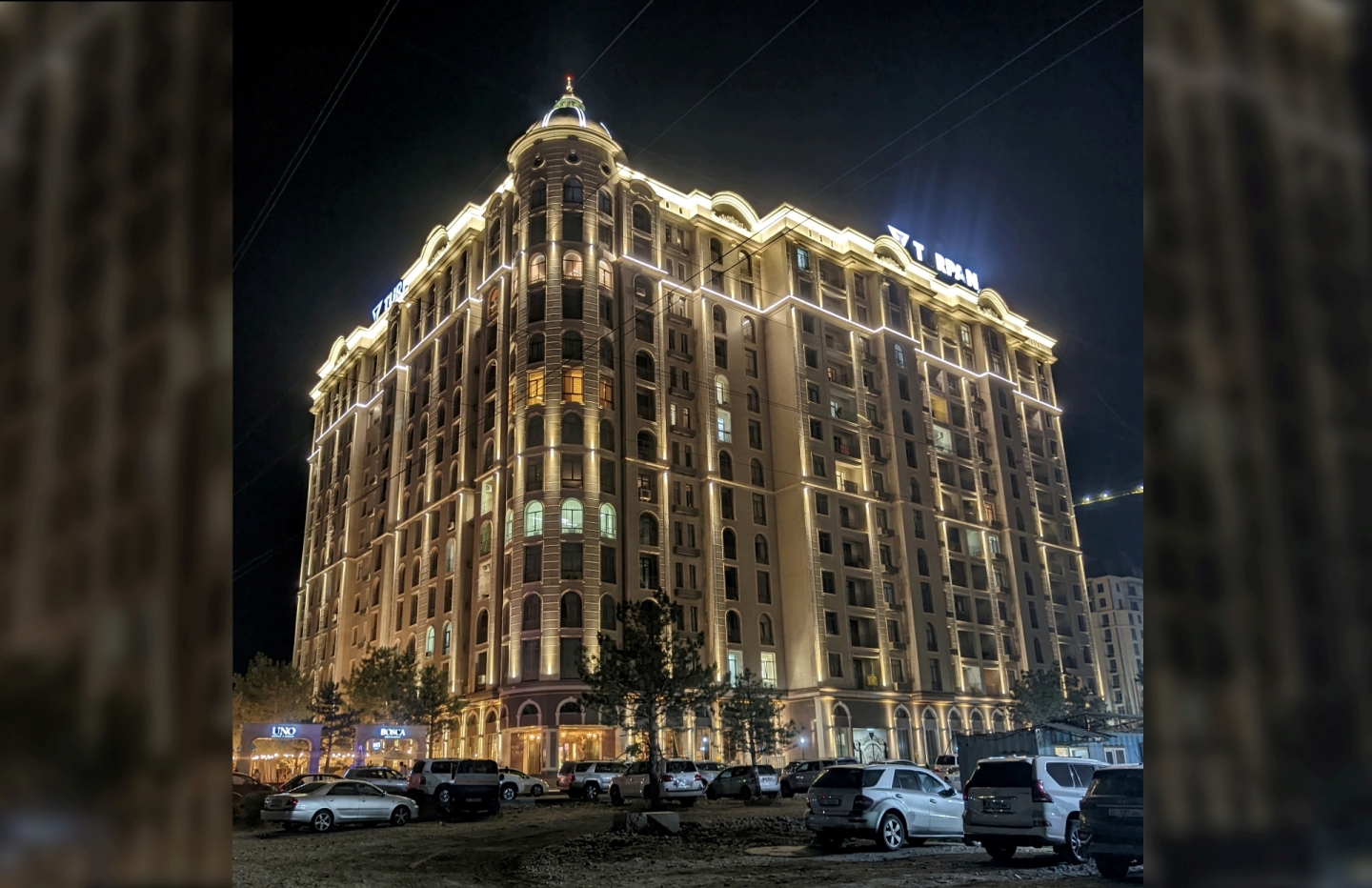 Фасадное освещение объектов в 2024-2025 годах в г. Бишкек и г. Ош.